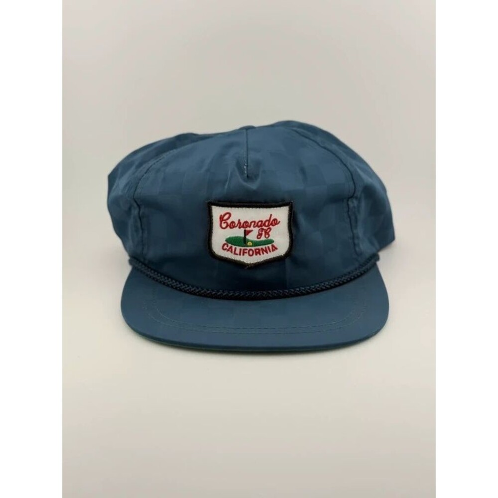 Imperial Coronado Golf Course Blue Checkered Rope Hat NWT